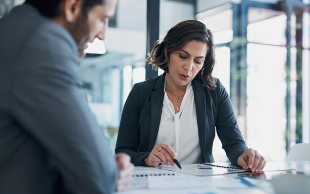 woman reviewing a report