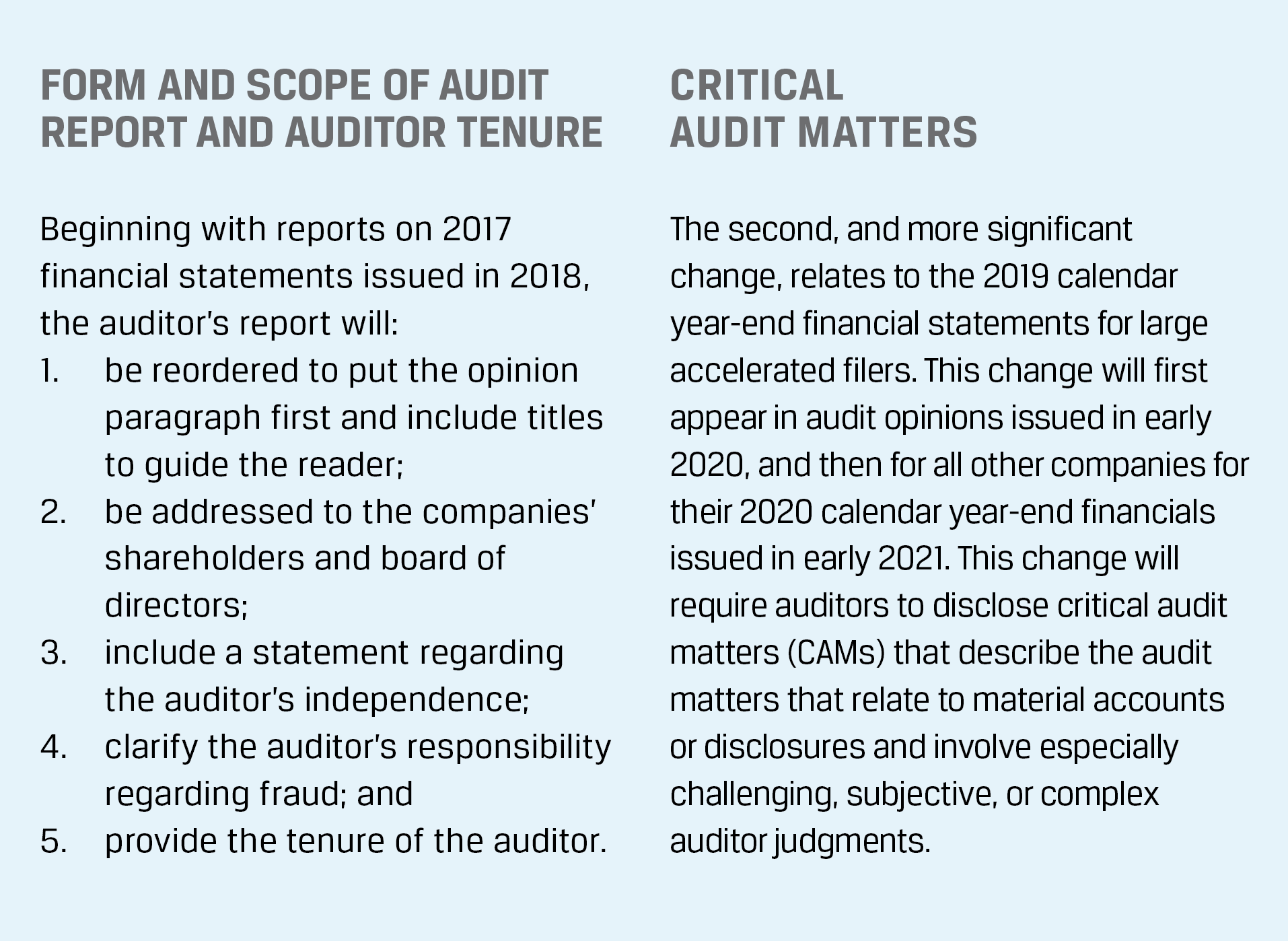 Form and Scope of Audit Report and Auditor Tenure