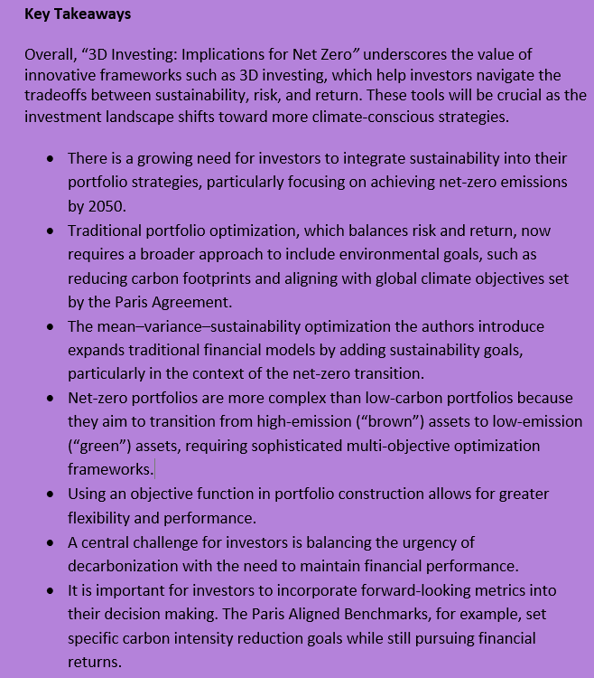 3D Investing: Implications for Net Zero